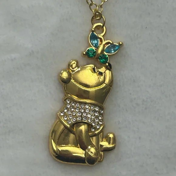 Gold Winnie the Pooh Pendant Necklace - Picture 6 of 7